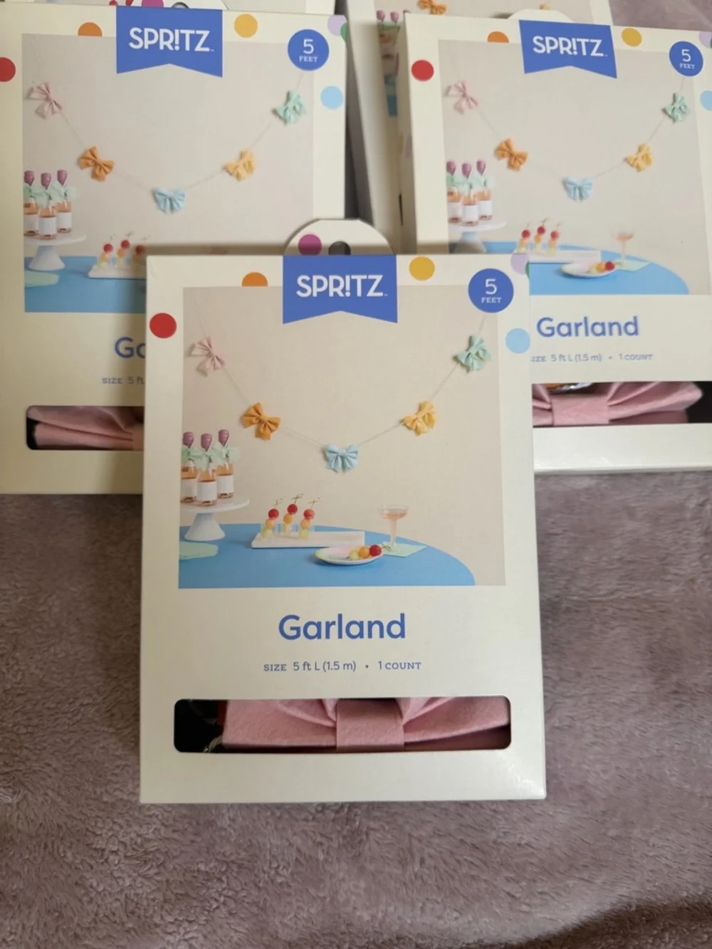Spritz Pastel Bow Garland Brand New (lot of 5)